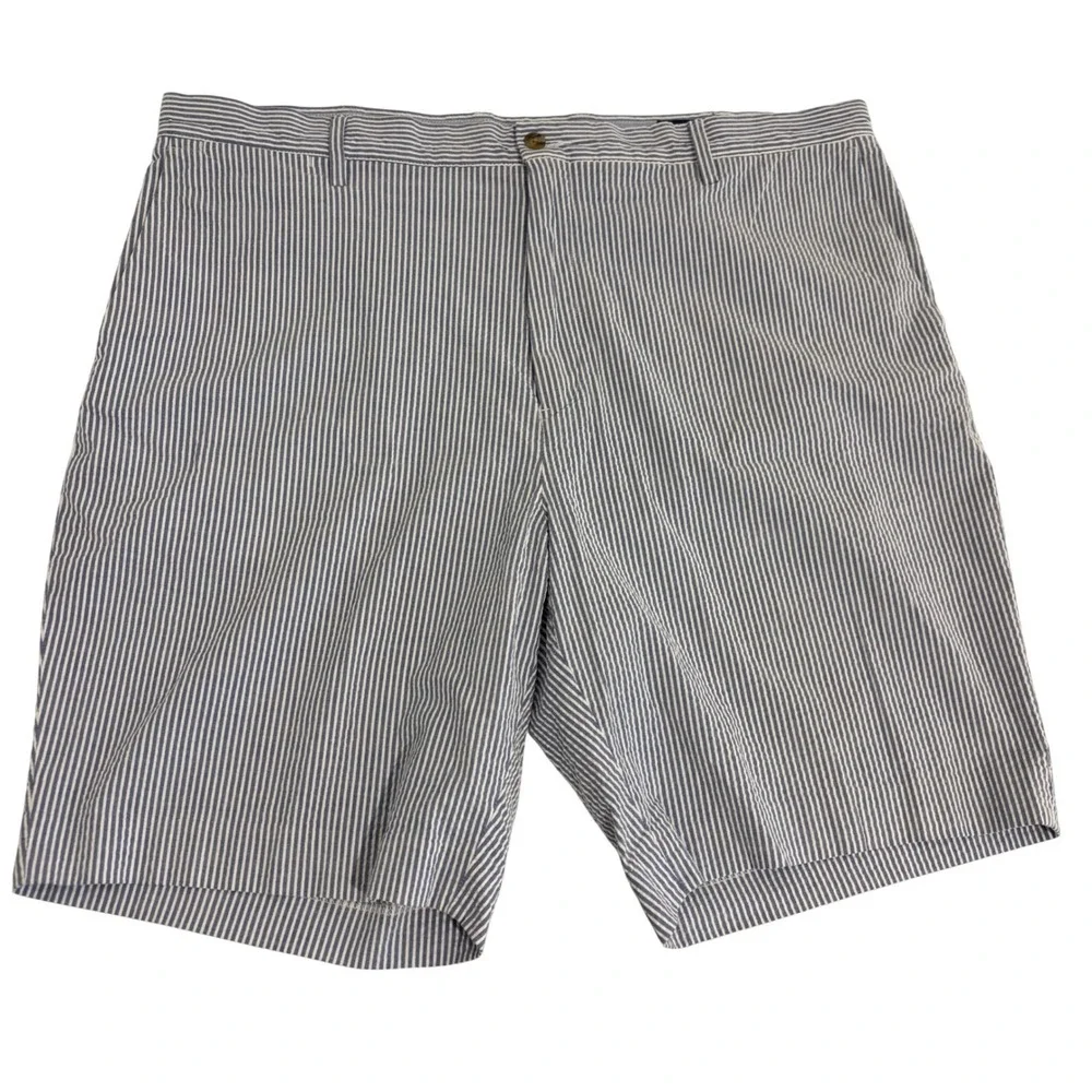 Polo Ralph Lauren Blue White Striped Shorts Men 40 Stretch Classic Seersucker